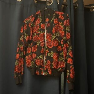Windsor Vibrant Red Rose Bomber Jacket